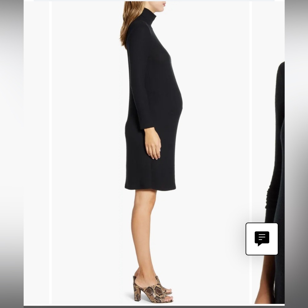Maternal America long sleeve turtleneck maternity Sweater Dress, medium